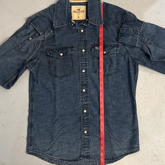 HOLLISTER Denim Jean Button Down Shirt with Pearl Snaps - Picture 13 of 13